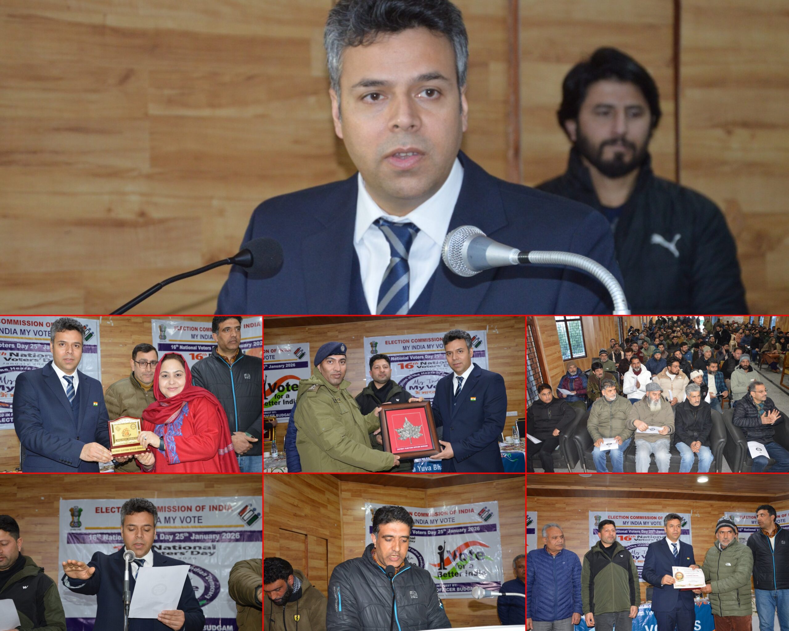 Budgam Celebrates 16th  National Voters’ Day.//DC budgam administers Voter Pledge to participants.