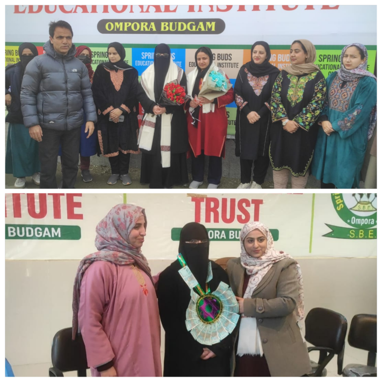 Spring Buds Educational Institute Ompora Budgam Felicitates Students; Sahiba Ibrahim Secures 1st Position in the Valley with 500/500