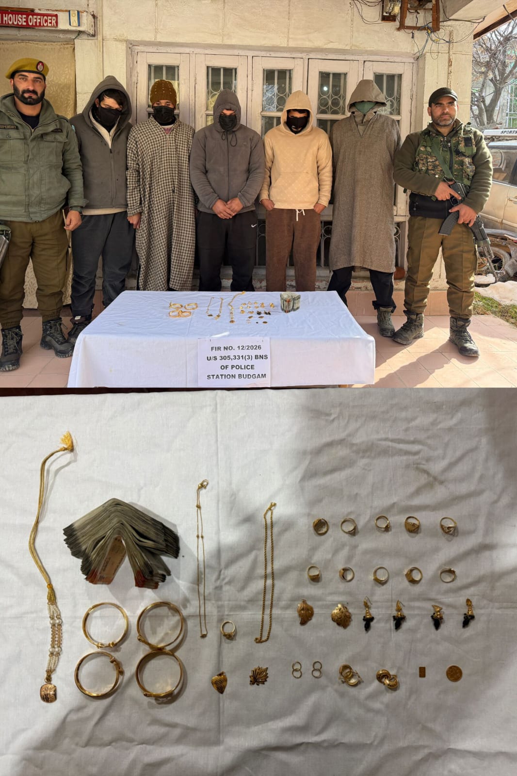Budgam Police Solved Gold Theft Case. Stolen Property Worth ₹11 lakhs (Gold) and ₹83 Thousand Cash Recovered