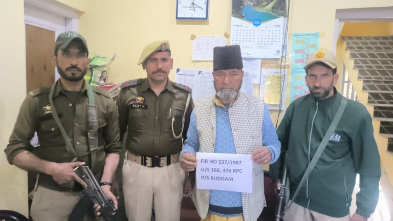 Budgam police Arrest Long Time Absconder Evading Arrest in a 39 year Old Rape Case