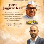Sheikh Muneer Pays Tribute to Babu Jagjivan Ram on His Birth Anniversary