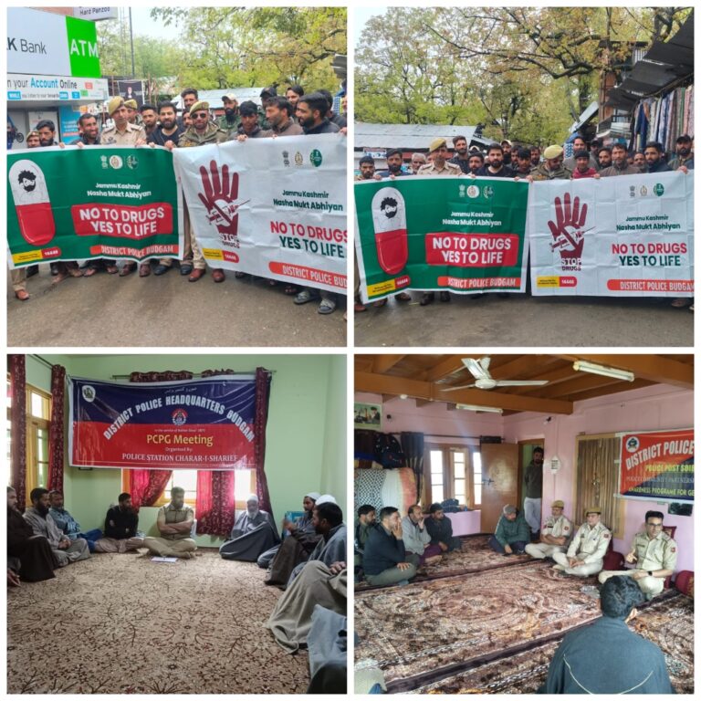 Budgam Police Conducts Awareness Drive; Organises Village-Level PCPG Meetings under Nasha Mukt J&K Abhiyan