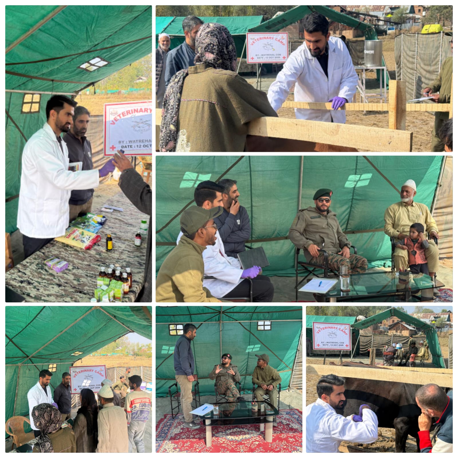 Rashtriya Rifles 62 B-COY organized a free veterinary camp at Paharthan Budgam,
